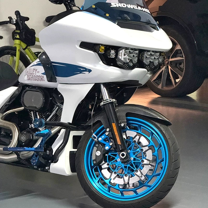 HOLO-5 CNC forged wheel for Harley-Davidson, close-up