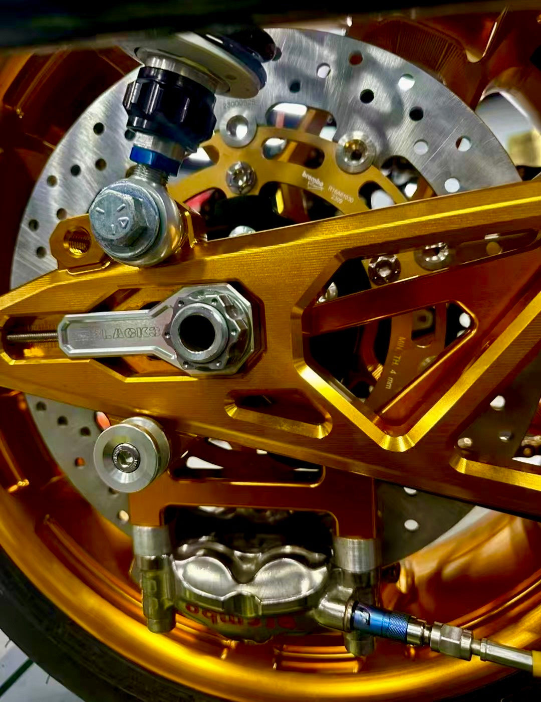 forged aluminum rear swingarm for Harley-Davidson, product front view