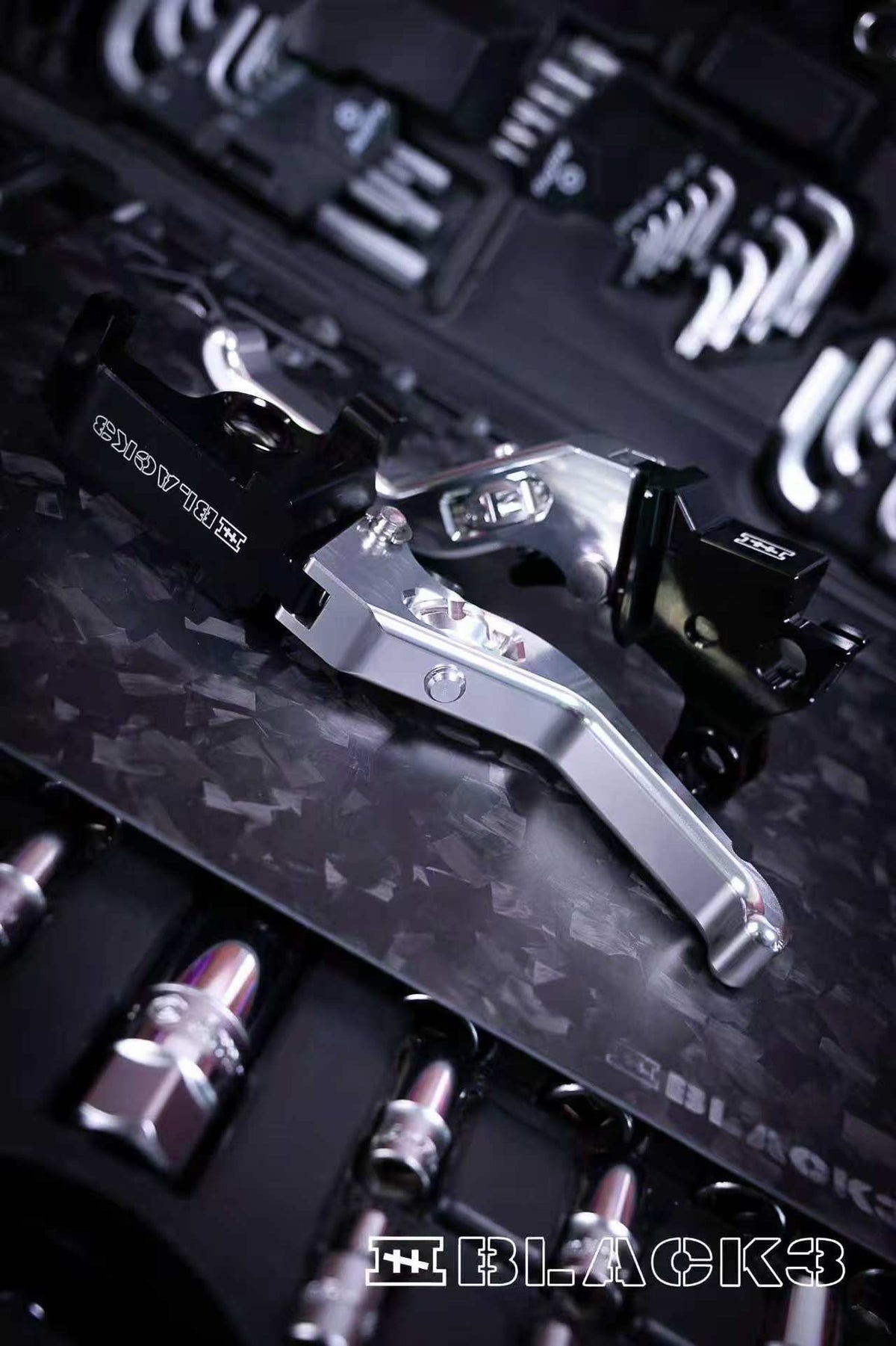 Black3 Adjustable Three-Finger Racing Lever