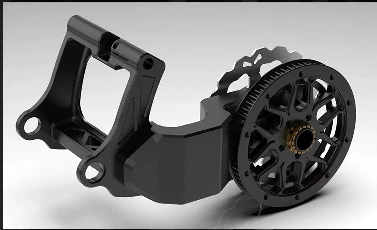single-sided swingarm conversion kit for Harley-Davidson Softail, alternate angle