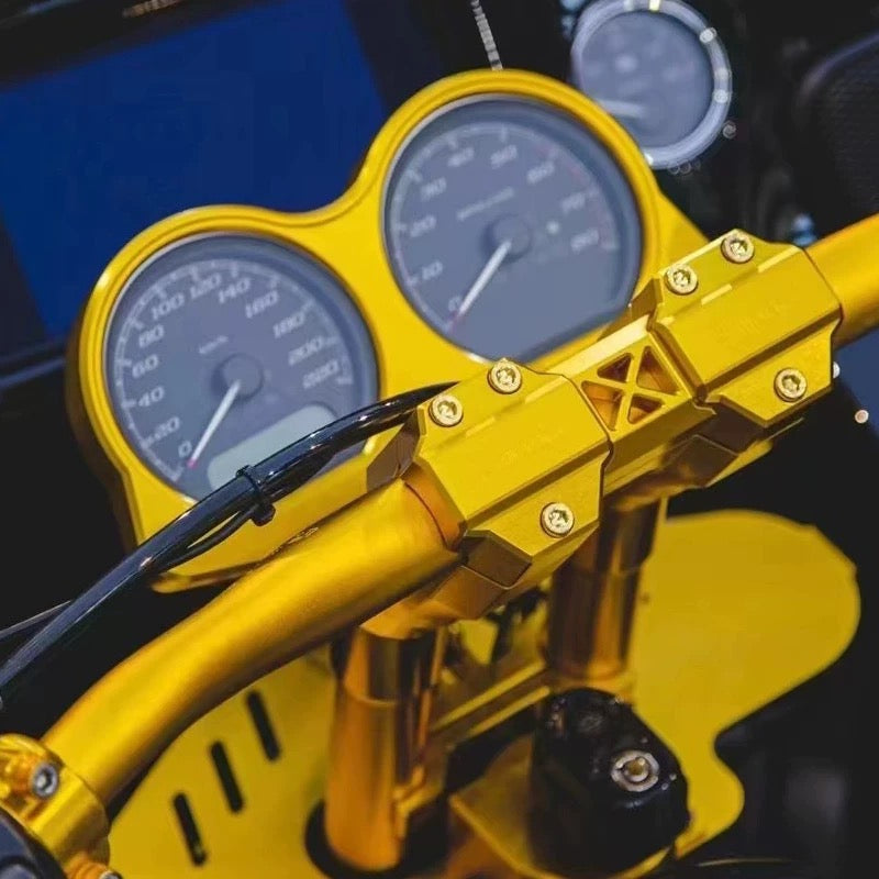 CNC gauge bezel for Harley-Davidson Road Glide, close-up