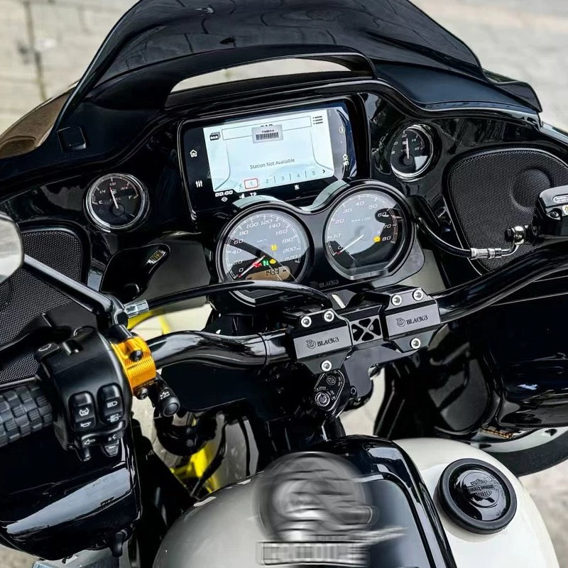 CNC gauge bezel for Harley-Davidson Road Glide, alternate angle