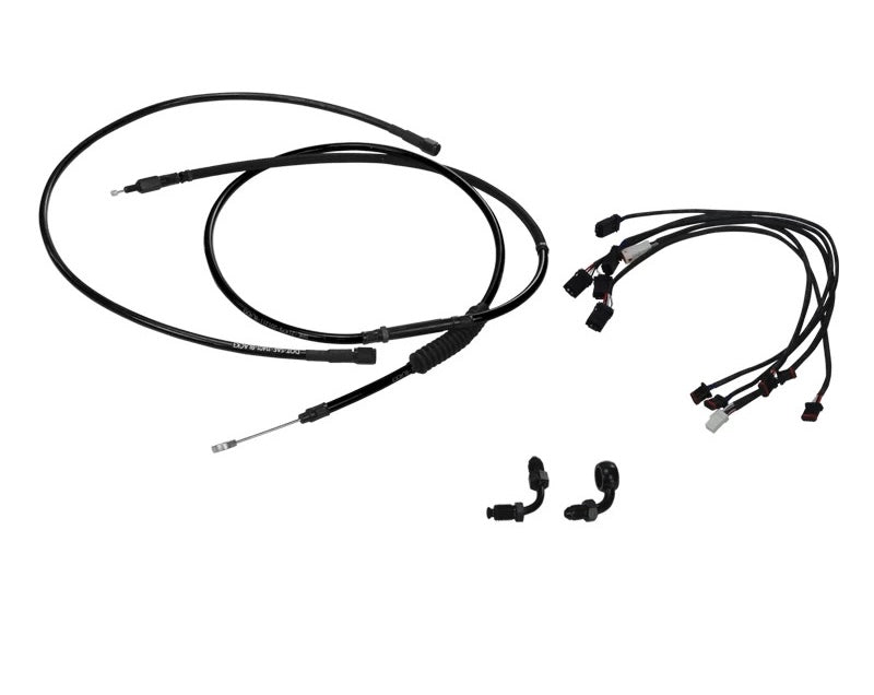 braided oil tube and clutch cable set for Harley-Davidson, detail view