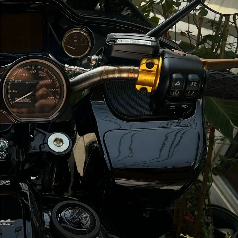 CNC clutch and brake perch clamp for Harley-Davidson, side profile