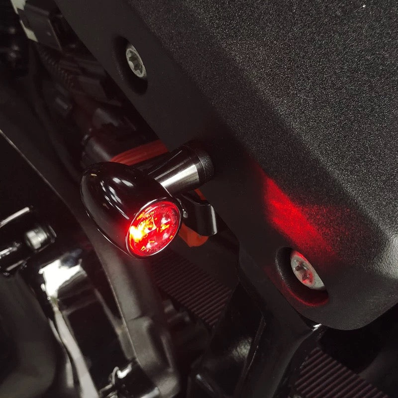 CNC mini LED turn signal for Harley-Davidson, detail view