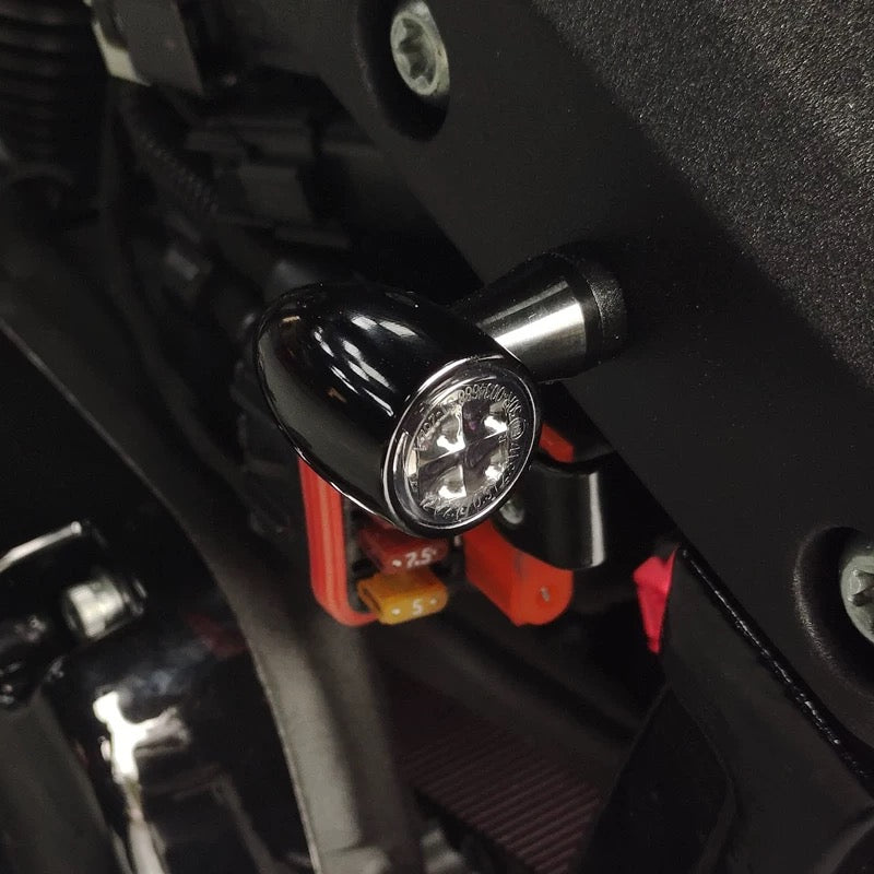 CNC mini LED turn signal for Harley-Davidson, side profile