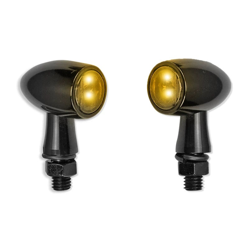CNC mini LED turn signal for Harley-Davidson, rear view