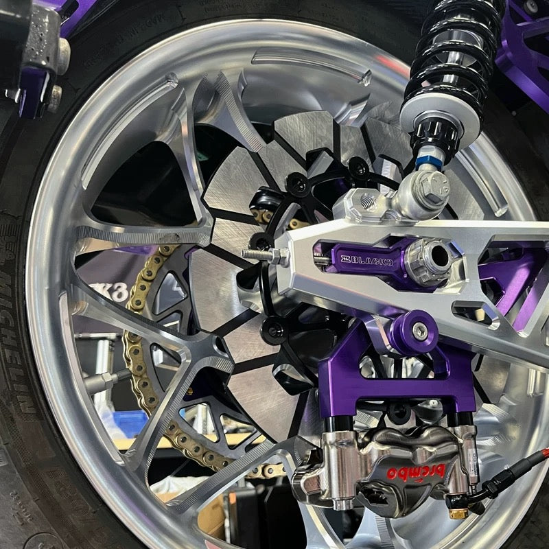performance racing brake rotor for Harley-Davidson, close-up