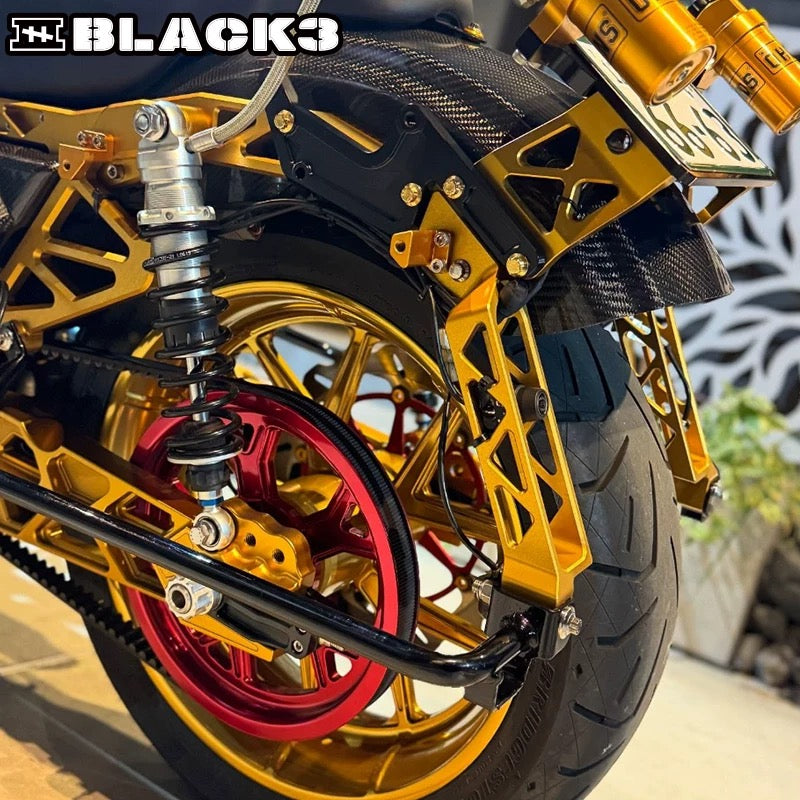 performance touring subframe tail for Harley-Davidson, close-up
