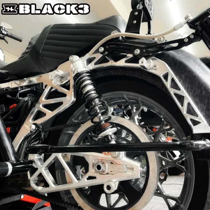 performance touring subframe tail for Harley-Davidson, alternate angle