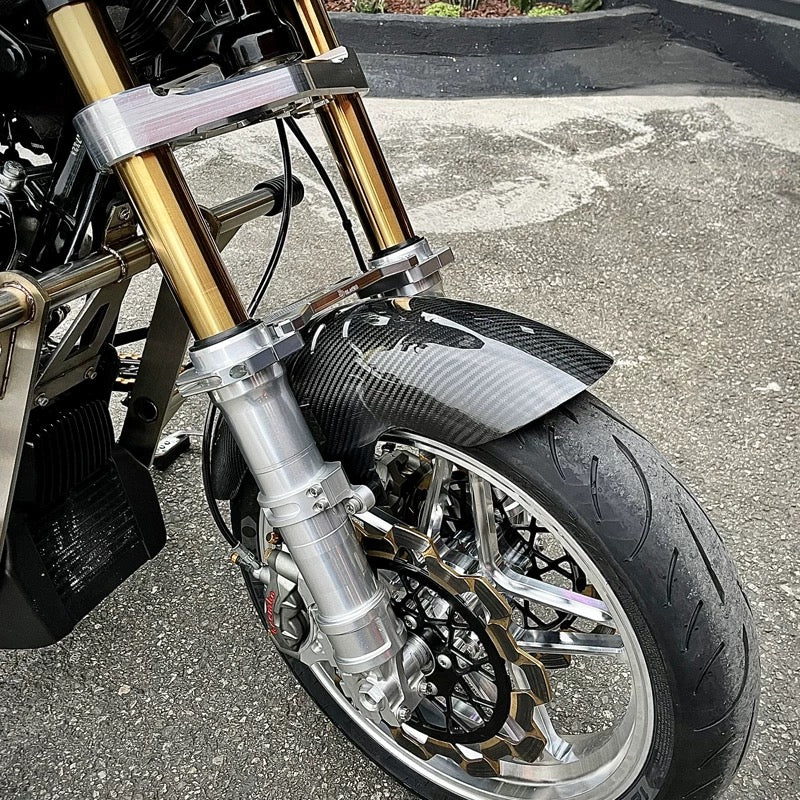 CNC fork brace for Harley-Davidson Touring, close-up