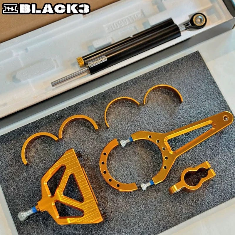 CNC steering damper bracket for Harley-Davidson, product front view