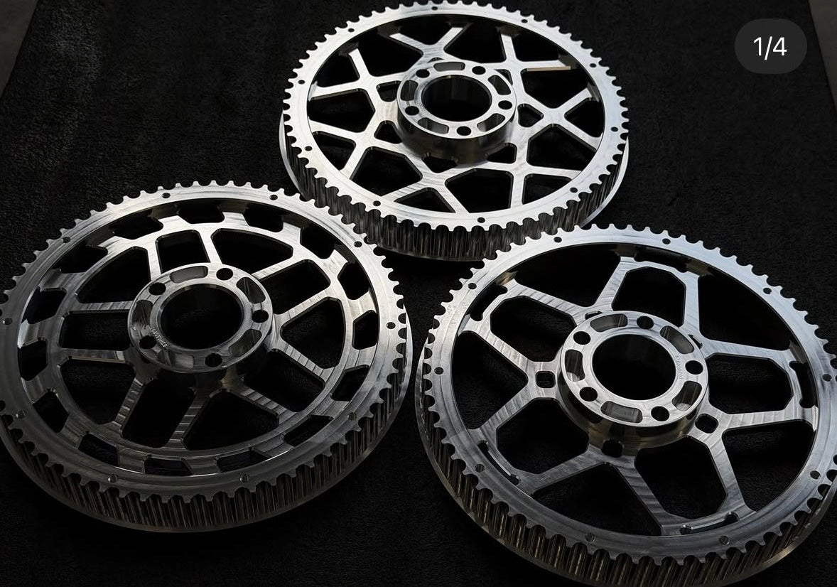 CNC rear belt pulley for Harley-Davidson Touring, alternate angle