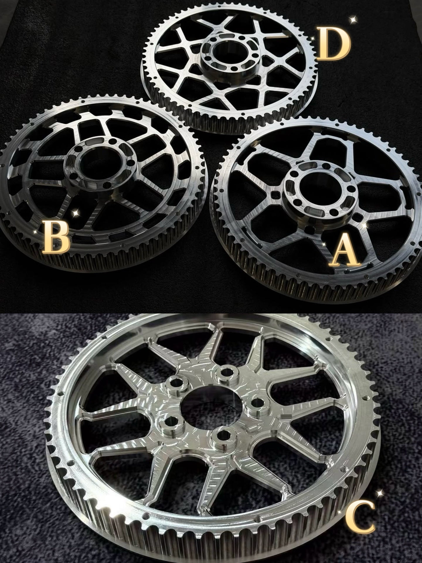 Black3 Rear Belt Pulley - Touring