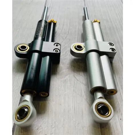 CNC steering damper bracket for Harley-Davidson, alternate angle