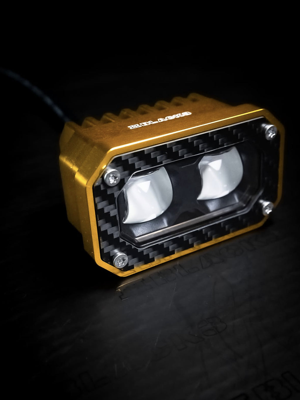 Black3 BK31 LED spot light for Harley-Davidson, gold anodized finish