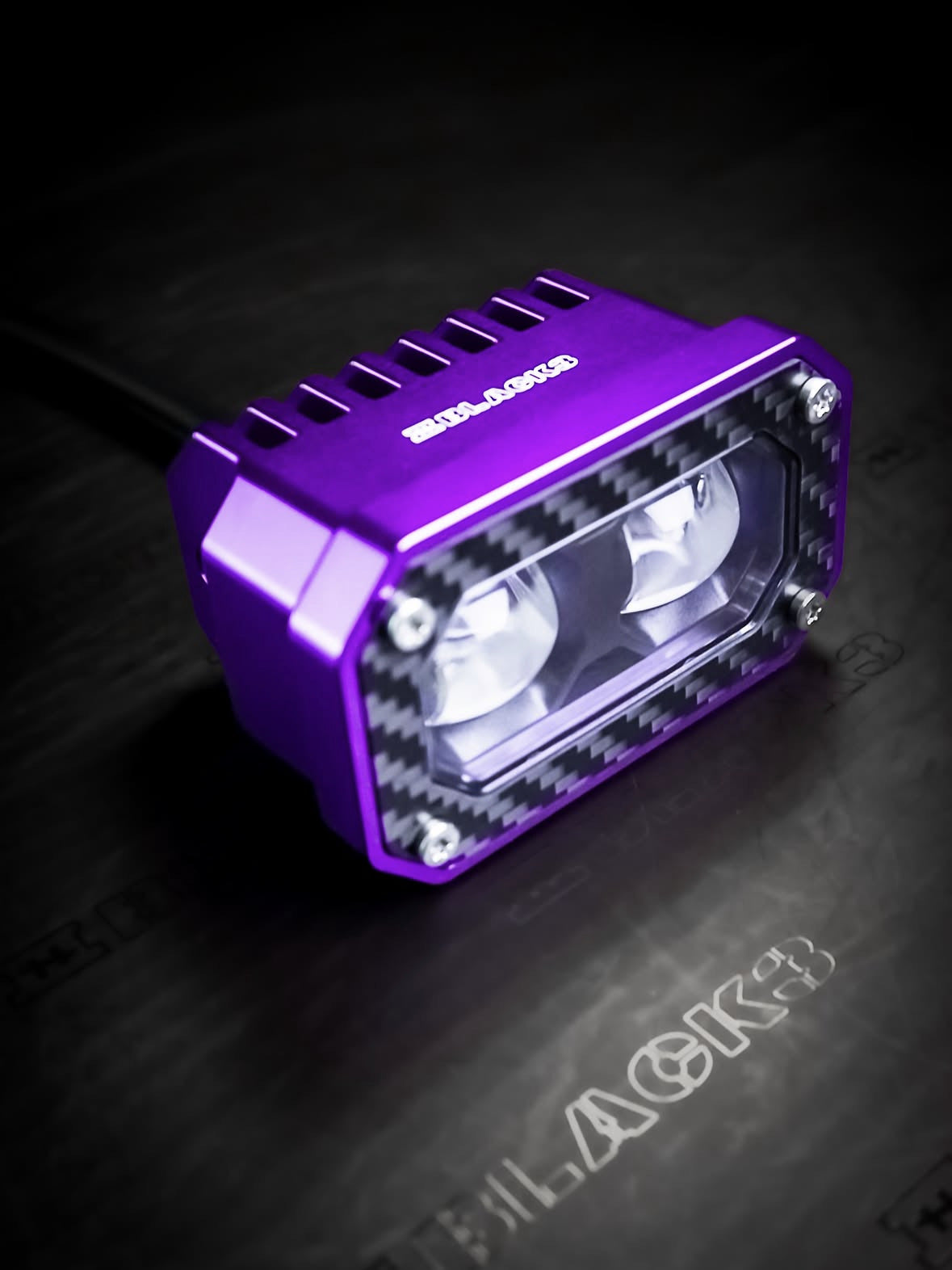 Black3 BK31 LED spot light for Harley-Davidson, purple anodized finish