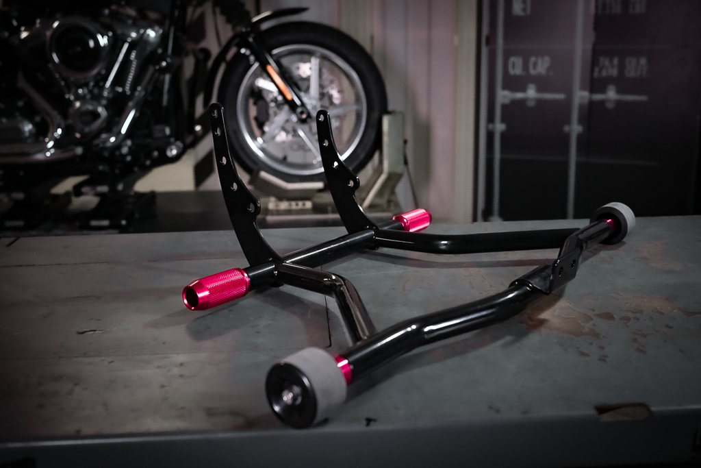 clubstyle crashbar II EVO for Harley-Davidson Softail, red sliders