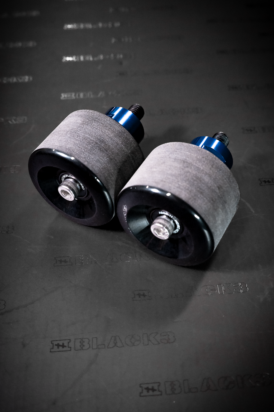 crashbar slider wheels for Harley-Davidson, blue pair