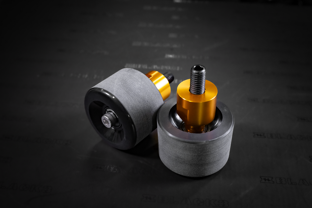 crashbar slider wheels for Harley-Davidson, gold pair