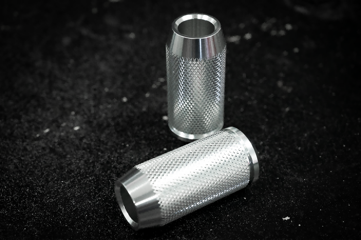 CNC crashbar sliders for Harley-Davidson, aluminum pair
