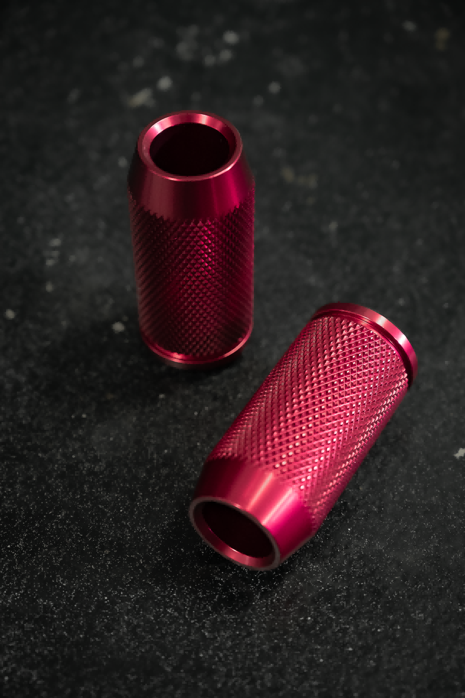 CNC crashbar sliders for Harley-Davidson, red pair