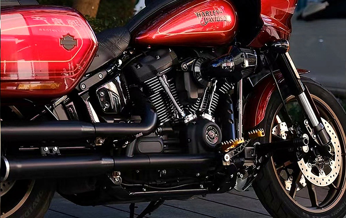 Custom Harley-Davidson build featuring Black3 billet parts