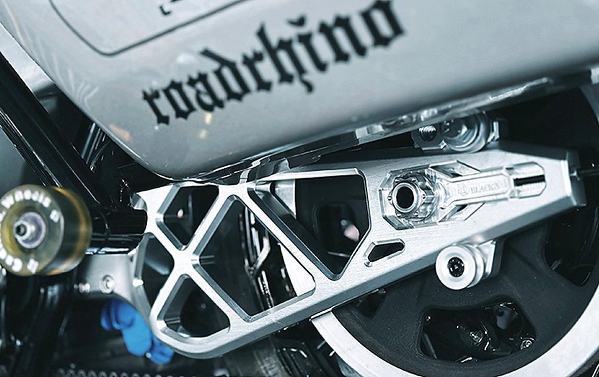 Custom Harley-Davidson build featuring Black3 billet parts