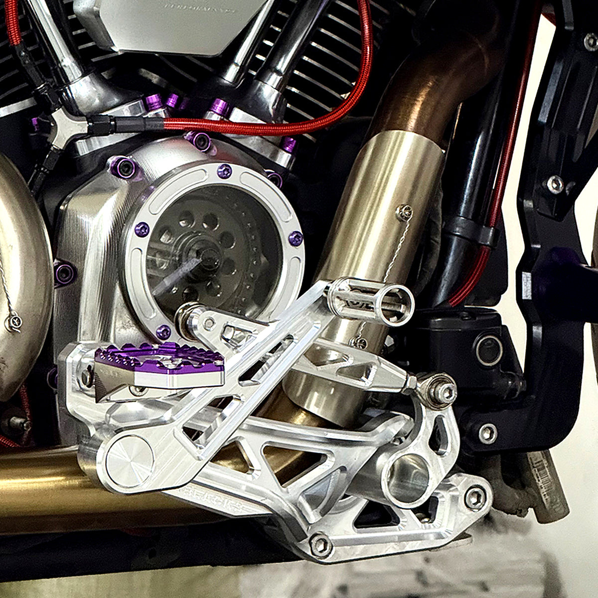 Custom Harley-Davidson build featuring Black3 billet parts